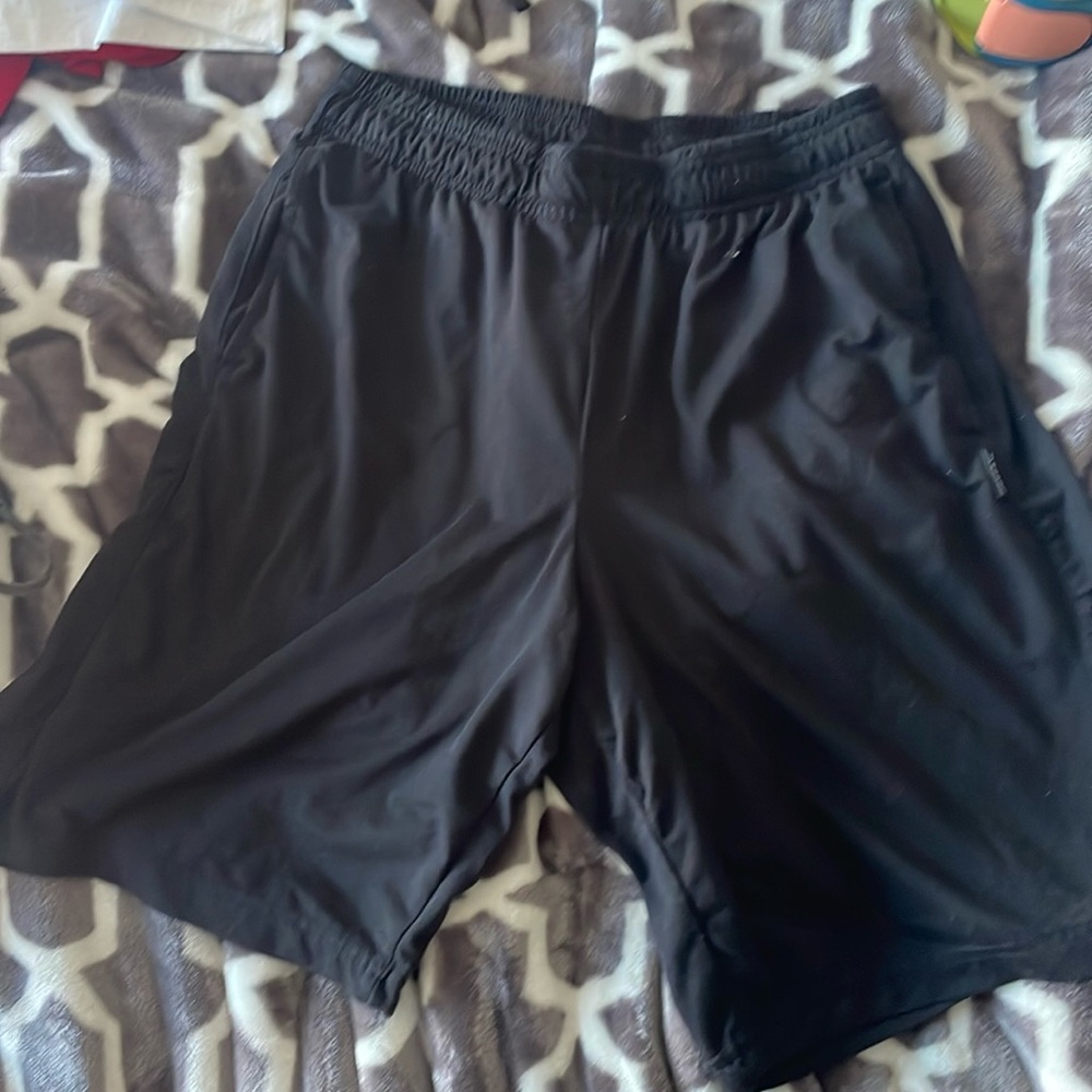 Men’s black athletic shorts. Very soft material, really stretchy.